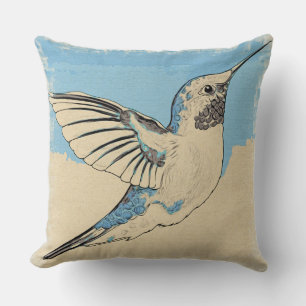 Hummingbird Blue Tan Kissen