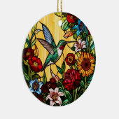 Hummingbird Blume aus festem Glas Keramik Ornament (Rechts)