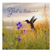 Hummingbird Blume Bible Verse Perfektes Poster (Vorderseite)