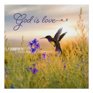 Hummingbird Blume Bible Verse Perfektes Poster