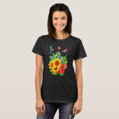 Hummingbird Blume Butterfly Design T-Shirt (Vorne ganz)