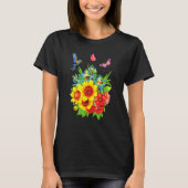 Hummingbird Blume Butterfly Design T-Shirt (Vorderseite)