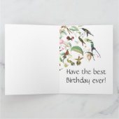 Hummingbird Blume Floral B'day Grußkarte Karte (Innenseite)