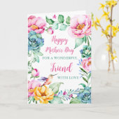 Hummingbird Blume Frohe Muttertag Karte (Gelbe Blume)