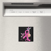 Hummingbird Blume Pink Ribbon Brustkrebs Aware Magnet (In Situ (Geschirrspüler))