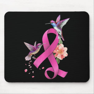 Hummingbird Blume Pink Ribbon Brustkrebs Aware Mousepad