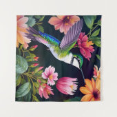 Hummingbird Blume Wandteppich (Vorderseite (Horizontal))