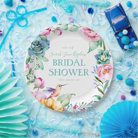 Hummingbird Boho Brautparty Pappteller (Party)