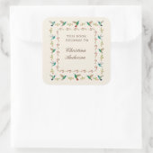 Hummingbird Bookplate Quadratischer Aufkleber (Tasche)