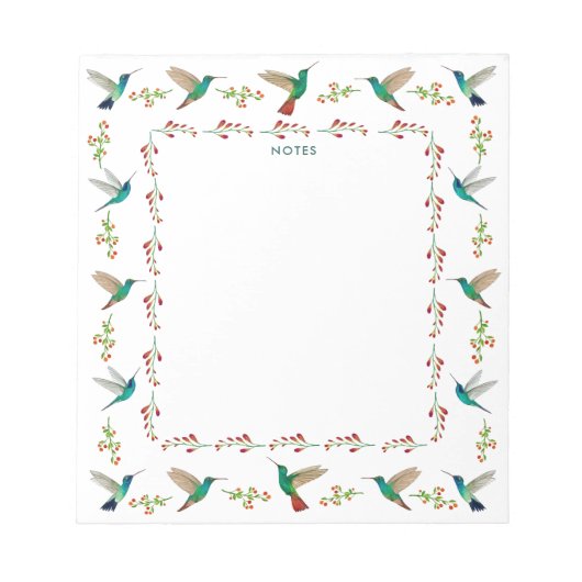 Hummingbird Border Notepad Notizblock (Vorderseite)