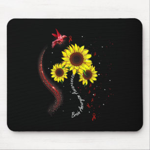 Hummingbird Burgundy Sonnenblume Hirnaneurysm Awar Mousepad