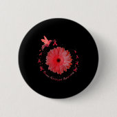 Hummingbird Burgundy Sunflower Brain Aneurysm Awar Button (Vorderseite)