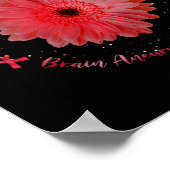 Hummingbird Burgundy Sunflower Brain Aneurysm Awar Poster (Ecke)