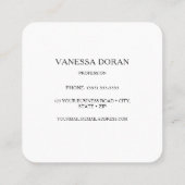 Hummingbird Business Card Quadratische Visitenkarte (Rückseite)