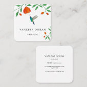 Hummingbird Business Card Quadratische Visitenkarte (Vorne/Hinten)