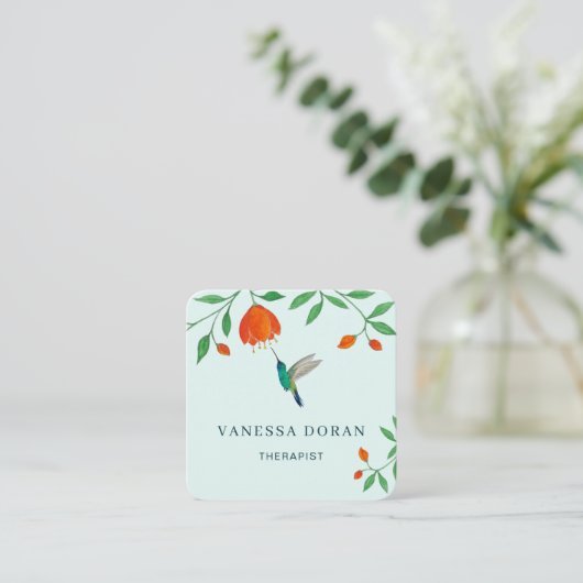 Hummingbird Business Card Quadratische Visitenkarte (Stehend Vorderseite)