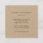 Hummingbird Business Card Quadratische Visitenkarte (Rückseite)