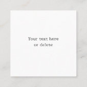 Hummingbird Business Card Quadratische Visitenkarte (Rückseite)