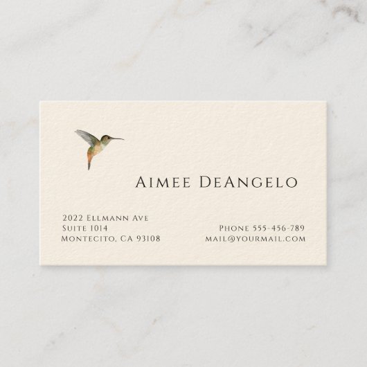 Hummingbird Business Card Visitenkarte (Vorderseite)