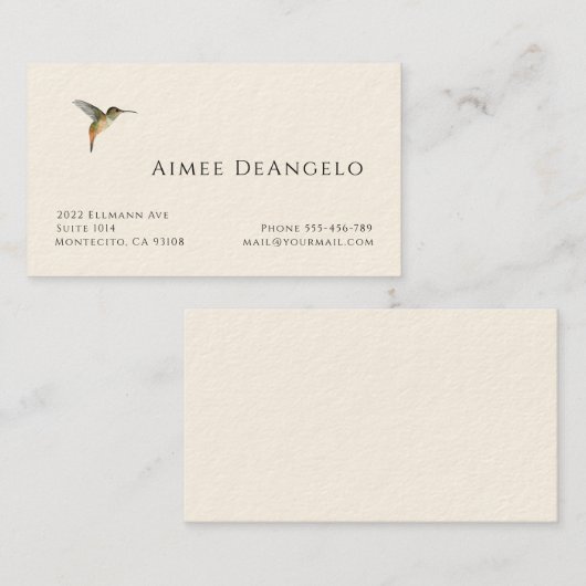 Hummingbird Business Card Visitenkarte (Vorne/Hinten)
