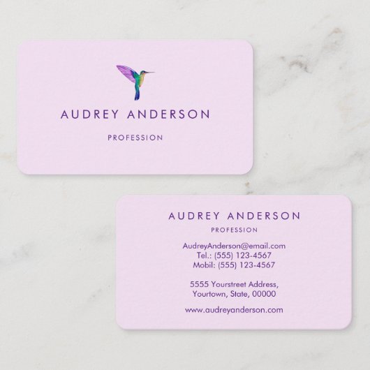 Hummingbird Business Card Visitenkarte (Vorne/Hinten)