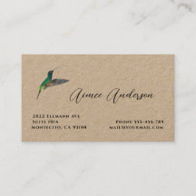 Hummingbird Business Card