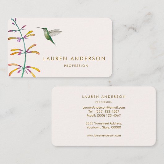 Hummingbird Business Card Visitenkarte (Vorne/Hinten)