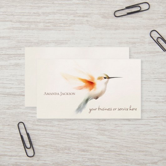Hummingbird Business Cards Personalized Visitenkarte (Vorderseite/Rückseite Beispiel)