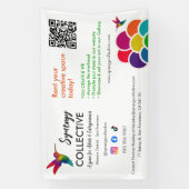Hummingbird Business Logo QR Code Rent Space Banner (Vertikal)