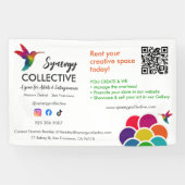 Hummingbird Business Logo QR Code Rent Space Banner (Horizontal)