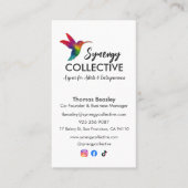 Hummingbird Business Logo weiß Visitenkarte (Vorderseite)