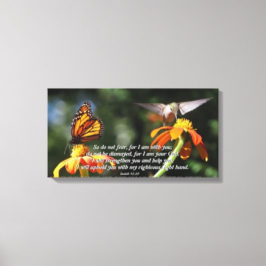 Hummingbird Butterfly Blume überpackt Canvas Print Leinwanddruck (Vorderseite)