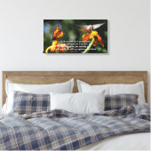 Hummingbird Butterfly Blume überpackt Canvas Print Leinwanddruck (Insitu (Schlafzimmer))