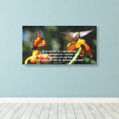 Hummingbird Butterfly Blume überpackt Canvas Print Leinwanddruck (Insitu (Holzboden))