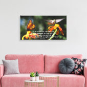 Hummingbird Butterfly Blume überpackt Canvas Print Leinwanddruck (Insitu (Wohnzimmer))