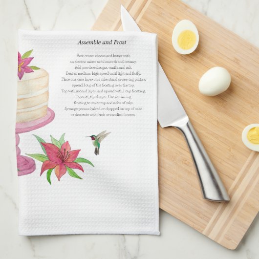 Hummingbird Cake Recipe Geschirrtuch (Viertel Falte)