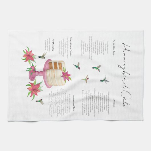 Hummingbird Cake Recipe Geschirrtuch (Horizontal)