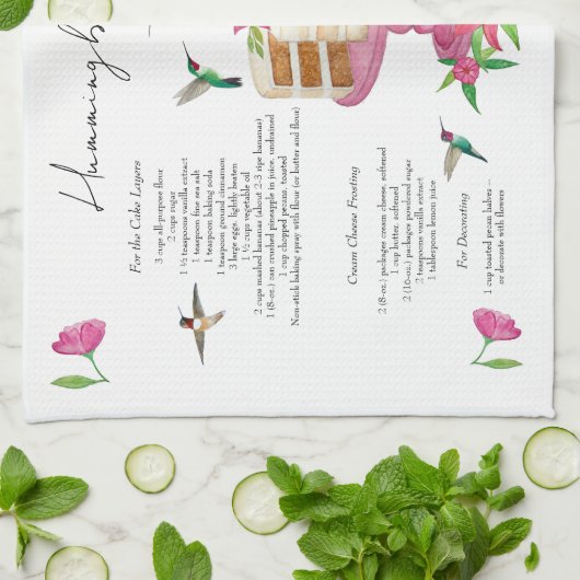 Hummingbird Cake Recipe Geschirrtuch (Gefaltet)