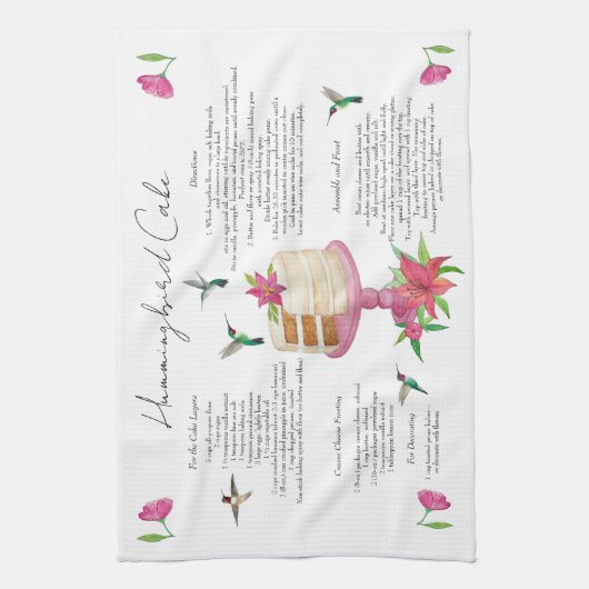 Hummingbird Cake Recipe Geschirrtuch (Vertikal)