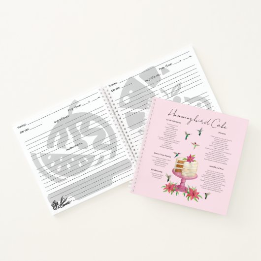 Hummingbird Cake Recipe Notebook Notizblock (Innenseite)