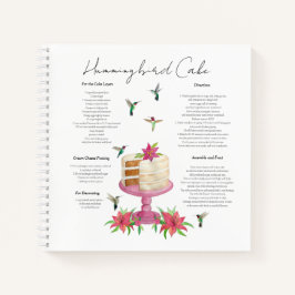 Hummingbird Cake Recipe Notebook Notizblock