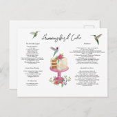 Hummingbird Cake Recipe Postkarte (Vorne/Hinten)