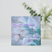 HUMMINGBIRD & CALLA LILY Bat Mitzvah Einladung (Stehend Vorderseite)