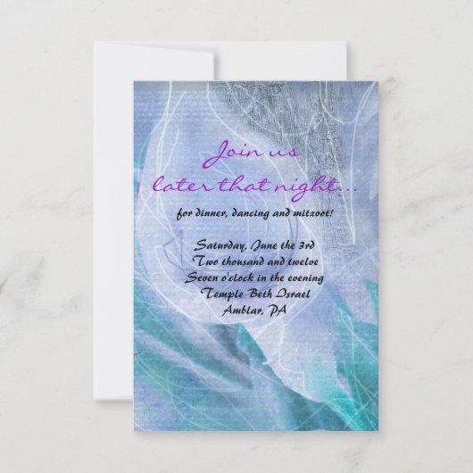 HUMMINGBIRD & CALLA LILY Bat Mitzvah Party Card Einladung (Vorderseite)