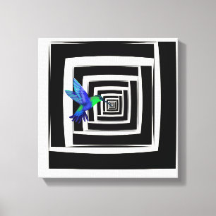 Hummingbird Canvas Print Square einzigartiges Desi Leinwanddruck