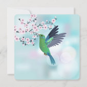 Hummingbird Cherry Blossom Geburtstag Einladung (Rückseite)