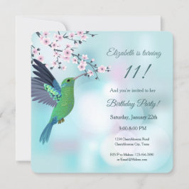 Hummingbird Cherry Blossom Geburtstag Einladung