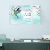Hummingbird Cherry Blossom Girl's Birthday Banner (Messeveranstaltung)