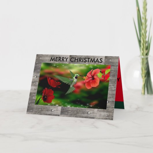 Hummingbird Christmas Card Feiertagskarte (Vorderseite)
