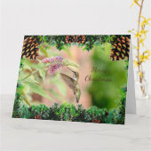 Hummingbird Christmas Card Karte (Gelbe Blume)